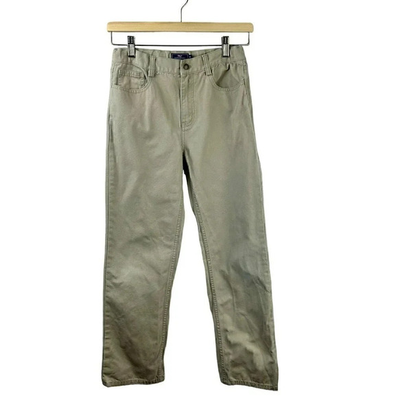 Vineyard Vines Khaki Pants Girls 14 School Uniform Adjustable Waist Tan Beige - Picture 1 of 8